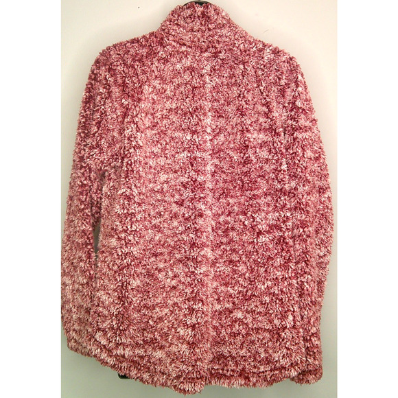 Lee Riders Women's Large Burgandy Sherpa Long Sleeve Pullover Funnel Neck - Picture 4 of 8